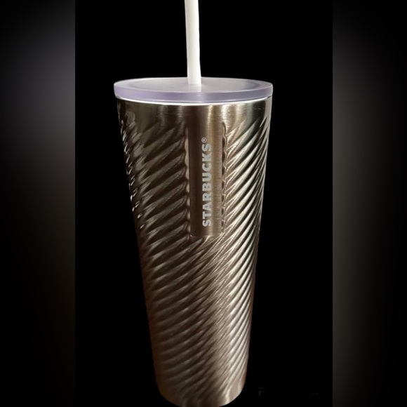 Starbucks Silver Swirl Stainless Steel Cold Cup Tumbler 24oz NWT Holiday 2022 - Picture 12 of 14